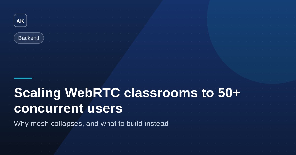 Scaling WebRTC Classrooms to 50+ Concurrent Users with Socket.io